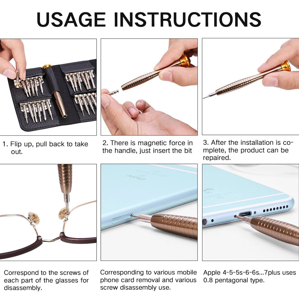25 in 1 DIY Precision Screwdriver Set Glasses Phone Watch Laptop Repair Tool NEW