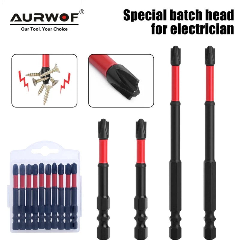 5PCS FPH2 Impact Screwdriver Bit Set-S2 Steel 65mm & 110mm Slotted Heads - 2025