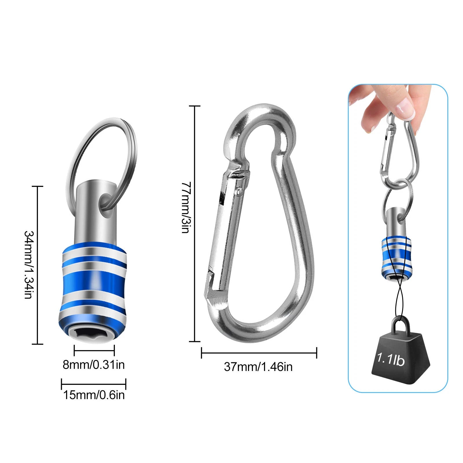 5/10 Pcs 1/4" Hex Shank Quick Release Keychain, Screwdriver Drill Bit Holder Set