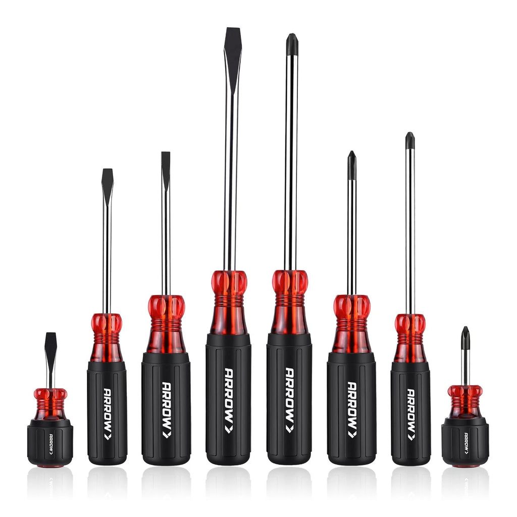ARROW 8 PCS Magnetic Screwdriver Set, Professional S2 Steel Screw Driver Kit ...