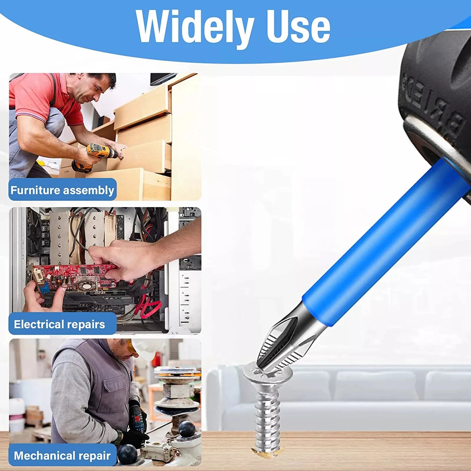 14Pcs Magnetic screwdriver bit Bits set PH2 Anti-slip Hex Shank Screw Cross Head