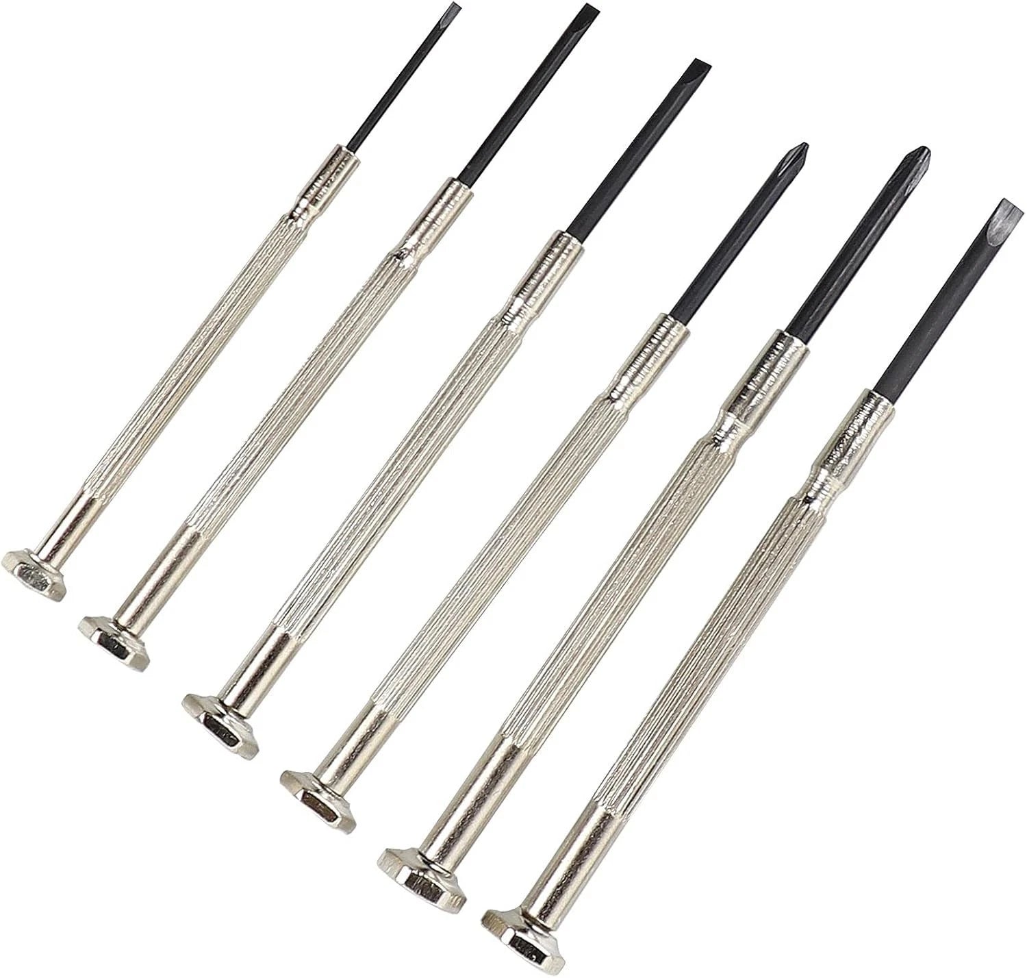 6 PCS Precision Mini Screwdriver Set - Flat/Philips Head, 6 Sizes for Eyeglass,