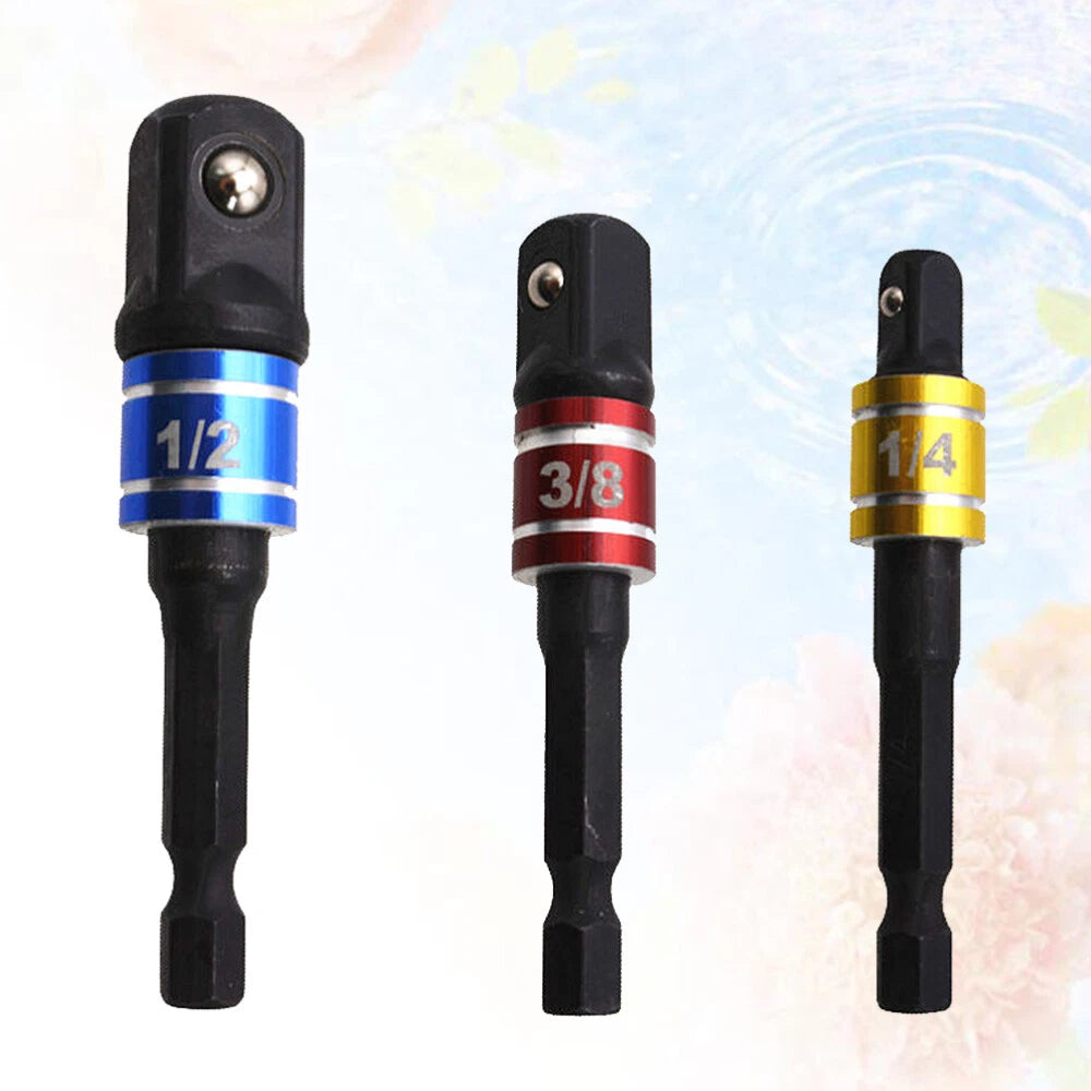 3PCS Bit Adapter Easy To Use Impact Socket Adapter Set Wrench Adapter