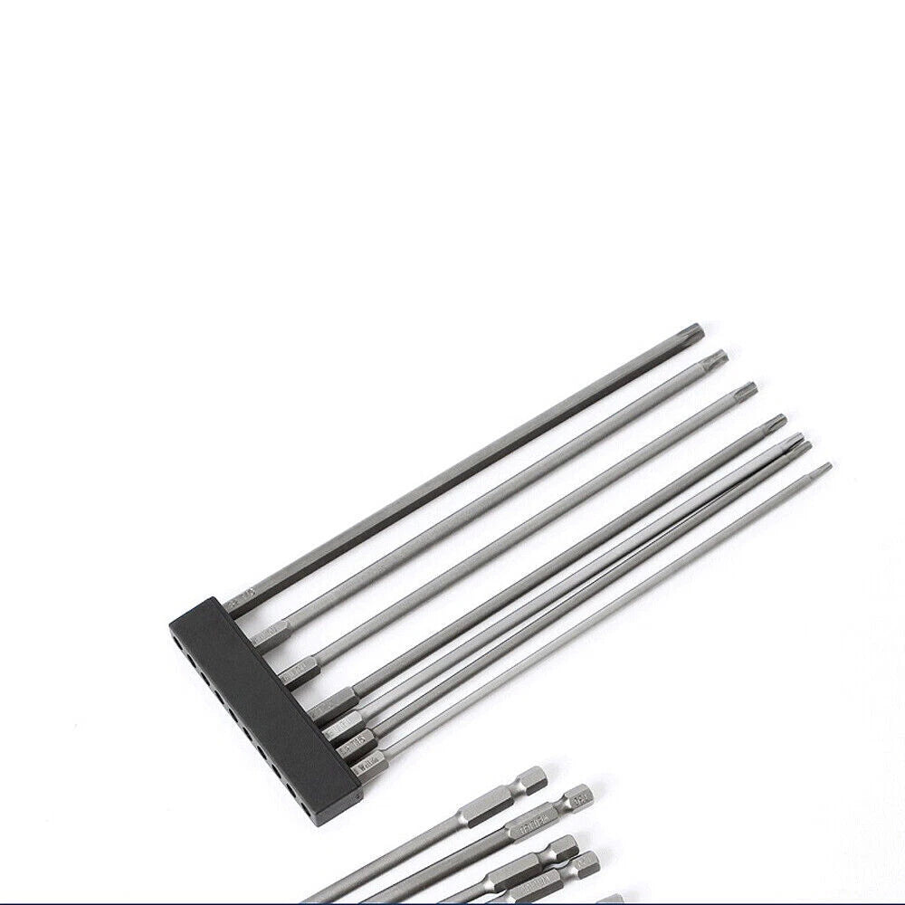 65-200mm Extra Long Torx Hollow/Solid Magnetic Drill Bit 1/4" Hex Shank Security