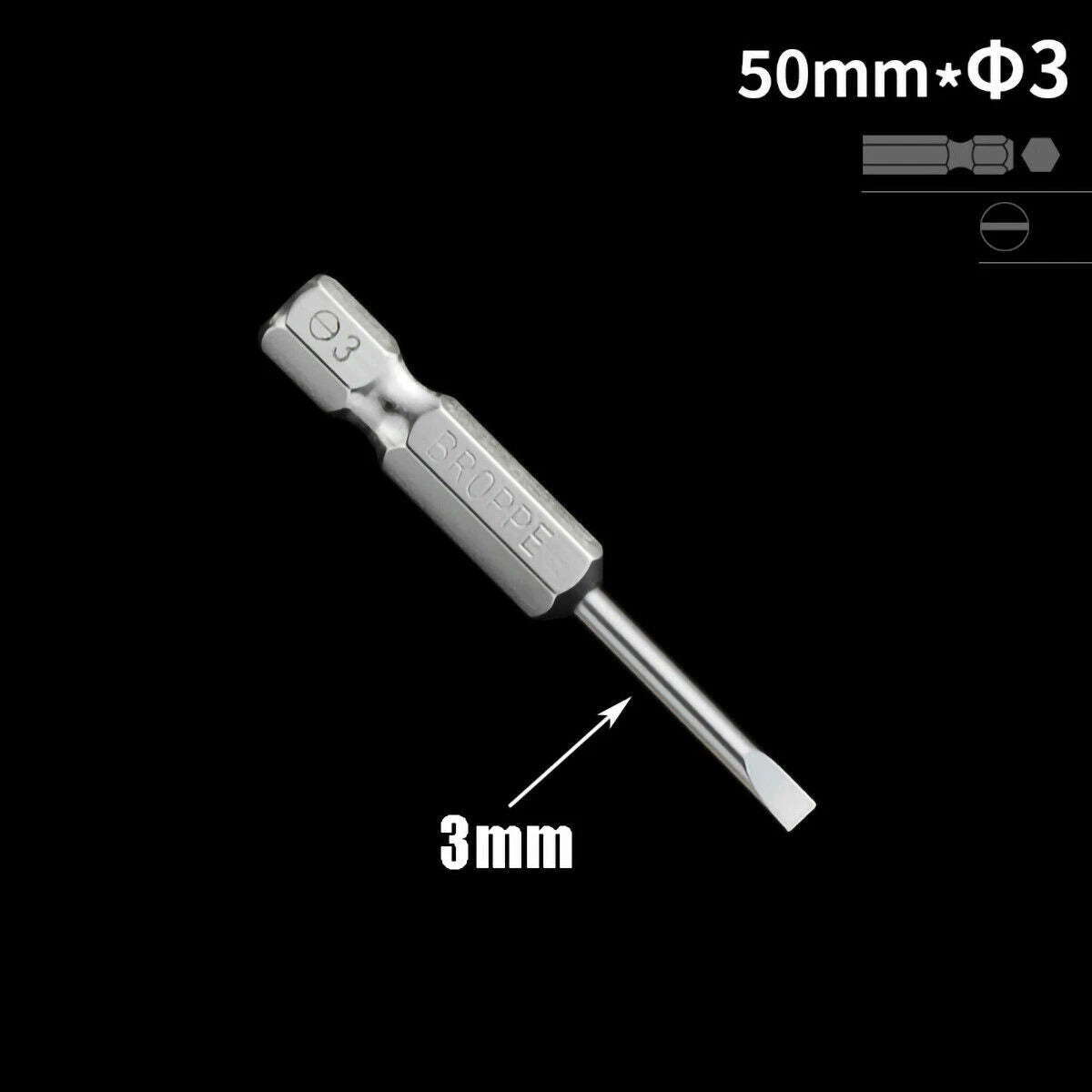 1/4" Shank Flat/Slotted Screwdriver Bits 2 2.5 3 4 5 6 Magnetic Drive Drill Bits