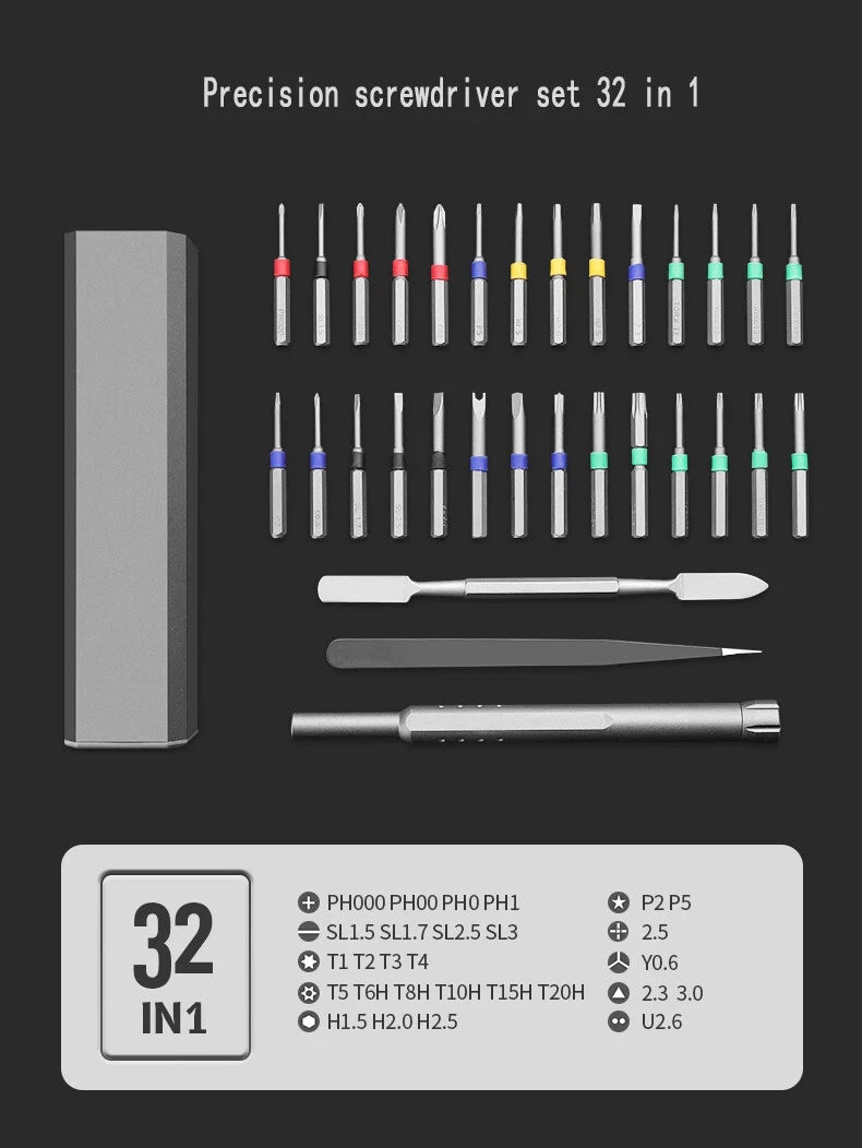 32/43/46 in 1 Precision Screwdriver Set Phillips Bits for IPhone Camera Glasses