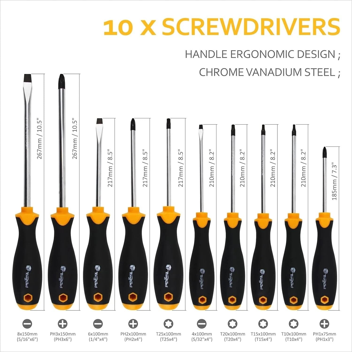 13 Pieces Magnetic Screwdriver Set Flat Phillip Torx Head Precision Screwdriver
