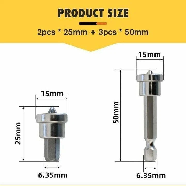 5PCS Magnetic Positioning Screwdriver Bits 25mm/50mm-