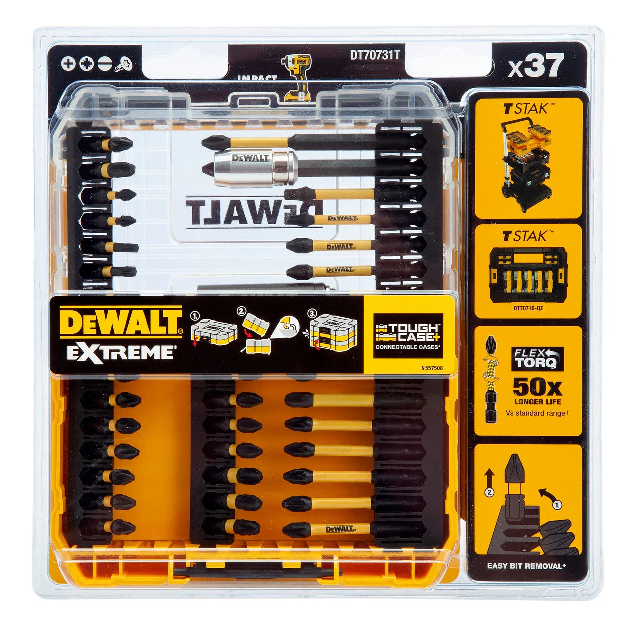 Dewalt DT70731T FLEXTORQ Screwdriver Bit Set in Connectable Case (37 Piece)