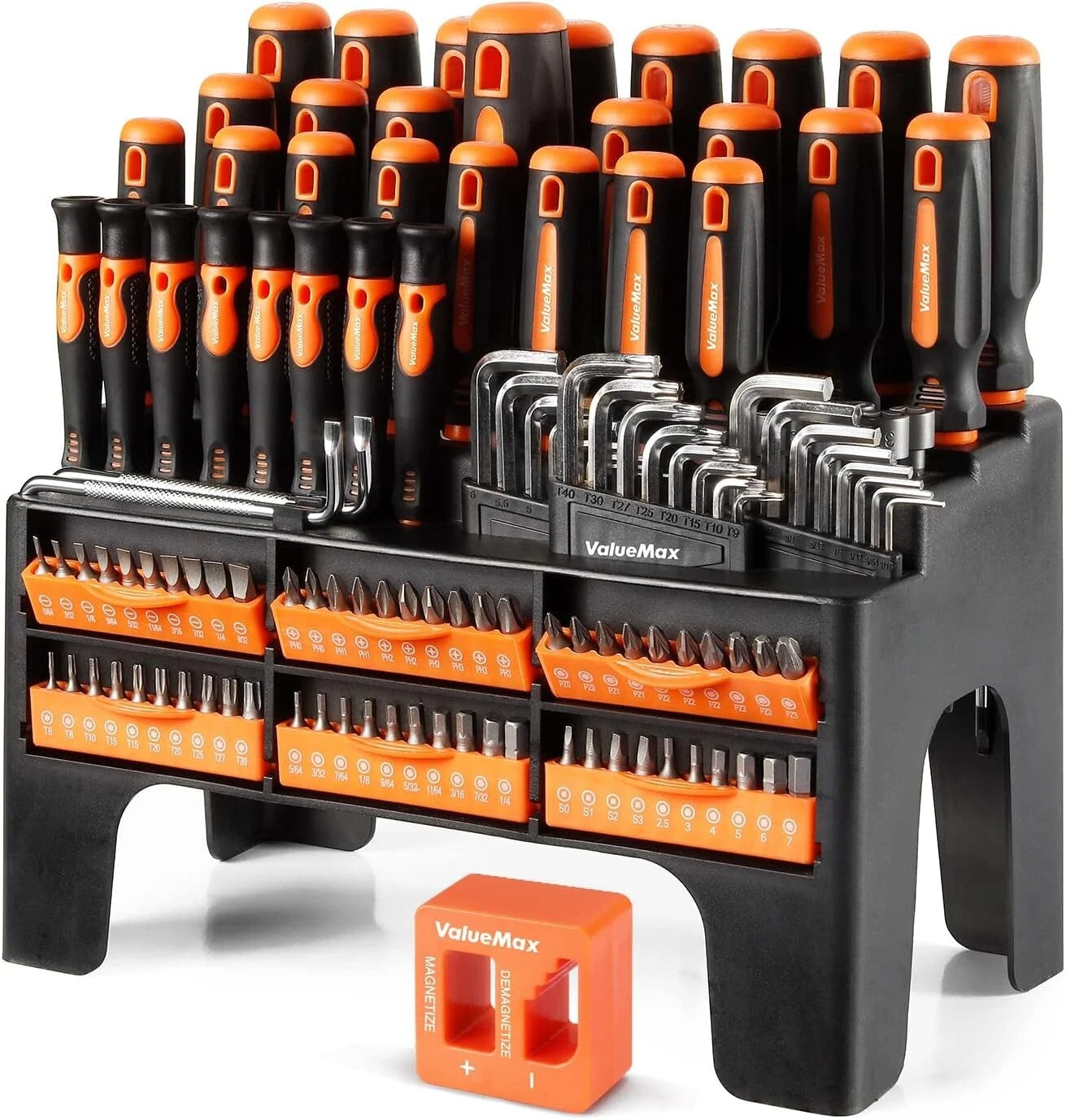 126PC Magnetic Screwdriver Set w/Plastic Racking Organize ‎Chrome Vanadium Steel