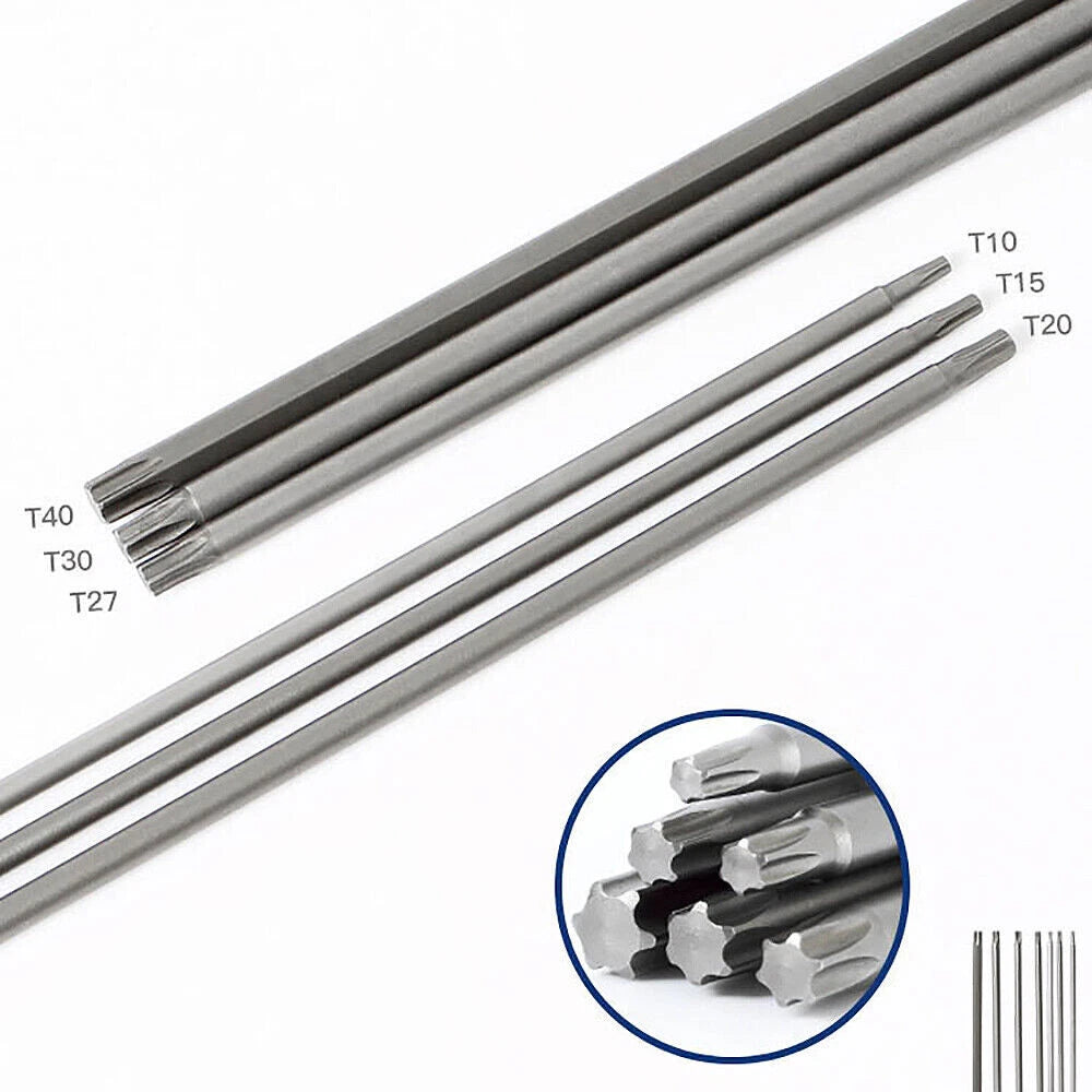 65-200mm Extra Long Torx Hollow/Solid Magnetic Drill Bit 1/4" Hex Shank Security