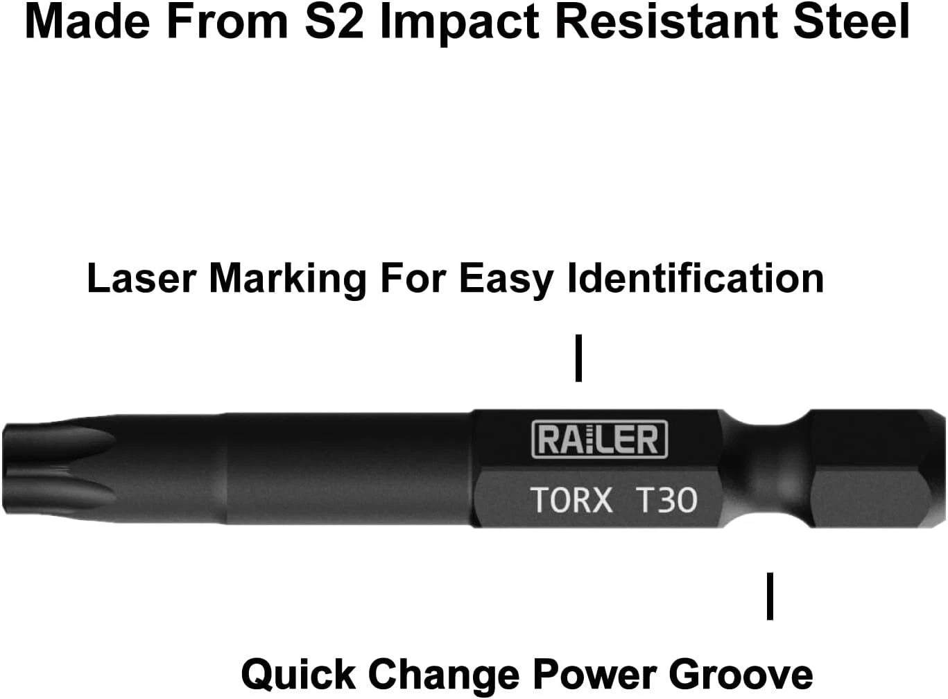TORX Bit Set, Railer 10-Piece 6 Point TORX Screwdriver Bit Set