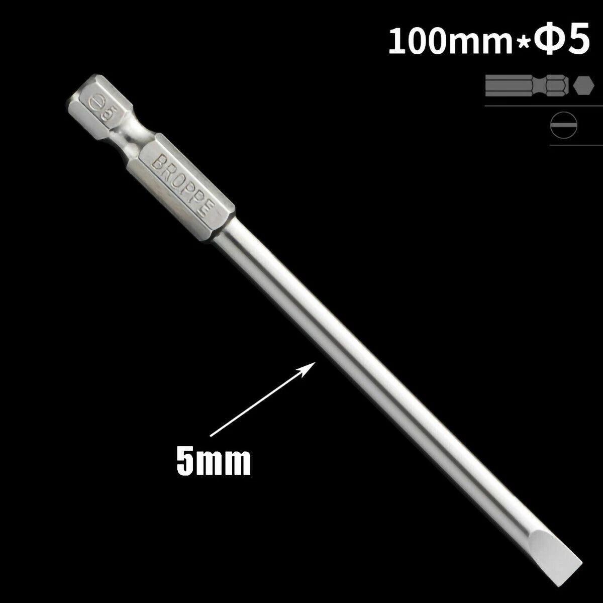 1/4" Shank Flat/Slotted Screwdriver Bits 2 2.5 3 4 5 6 Magnetic Drive Drill Bits