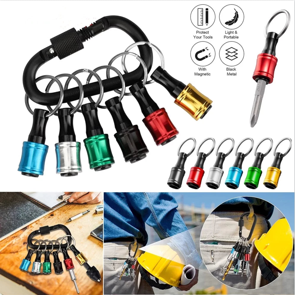 28PCS 1/4" Hex Shank Quick Release Keychain, Screwdriver Drill Bit for Holder