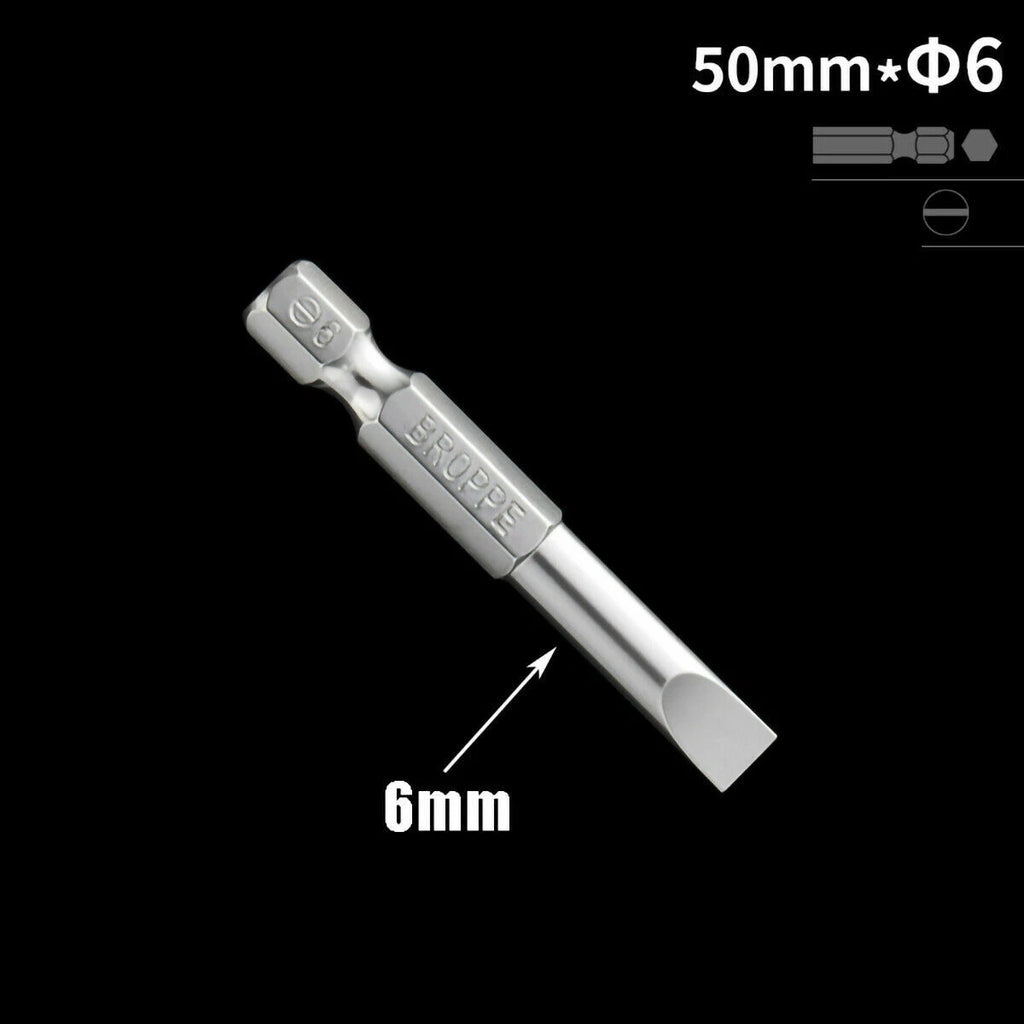 1/4" Shank Flat/Slotted Screwdriver Bits 2 2.5 3 4 5 6 Magnetic Drive Drill Bits
