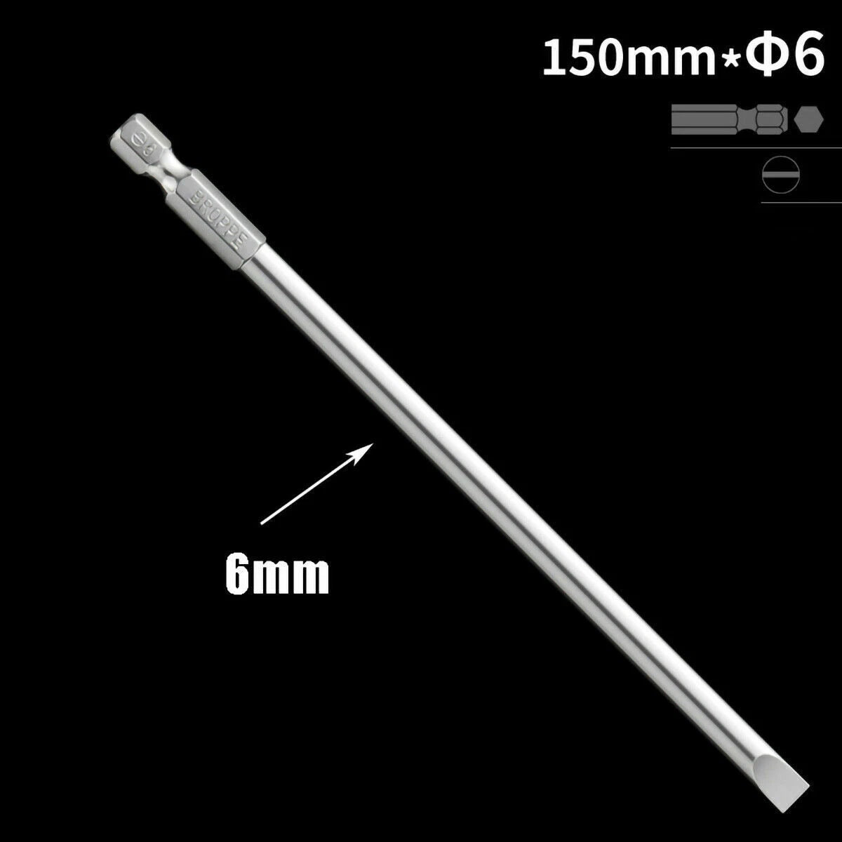 1/4" Shank Flat/Slotted Screwdriver Bits 2 2.5 3 4 5 6 Magnetic Drive Drill Bits