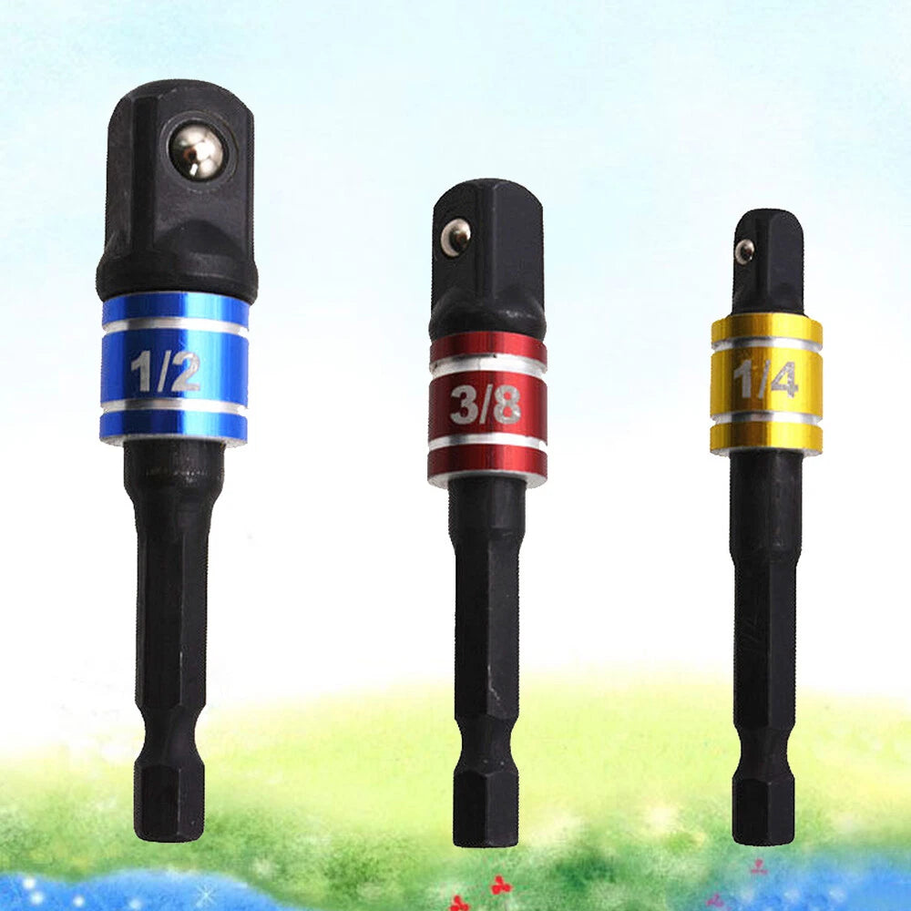 3PCS Bit Adapter Easy To Use Impact Socket Adapter Set Wrench Adapter
