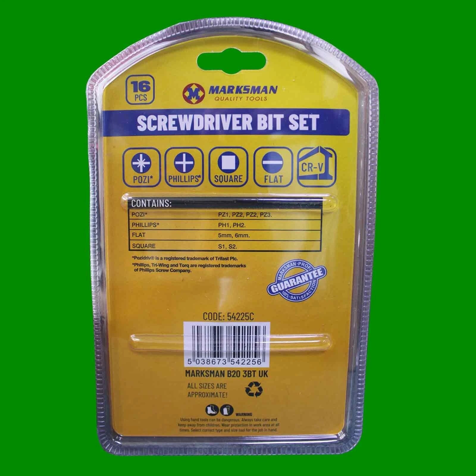 16pcs Screwdriver Bit Set, Pozi, Phillips, Flat, Square, Adapters, Extensions
