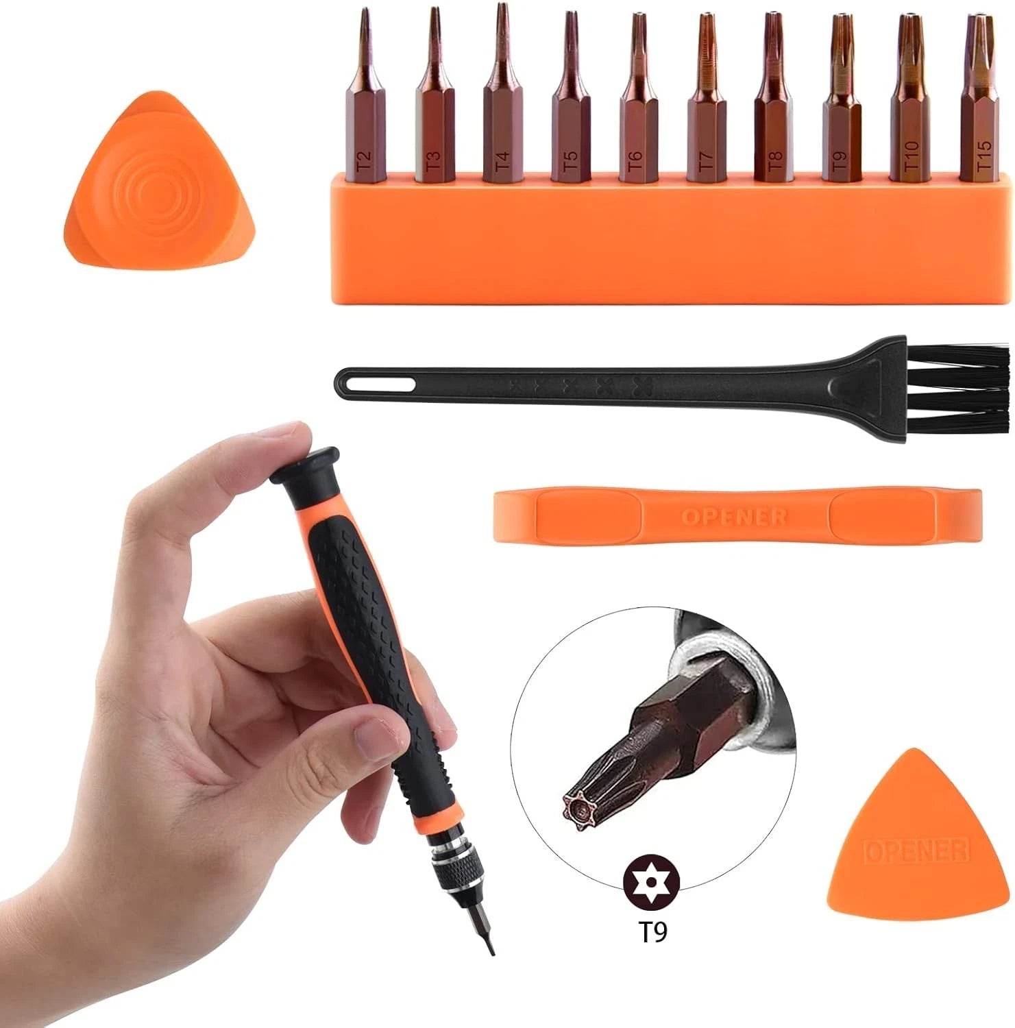 ASTARON 10 in 1 Torx Screwdriver Set with T2 T3 T4 T5 T6 T7 T8 T9 T10 T15 Inter