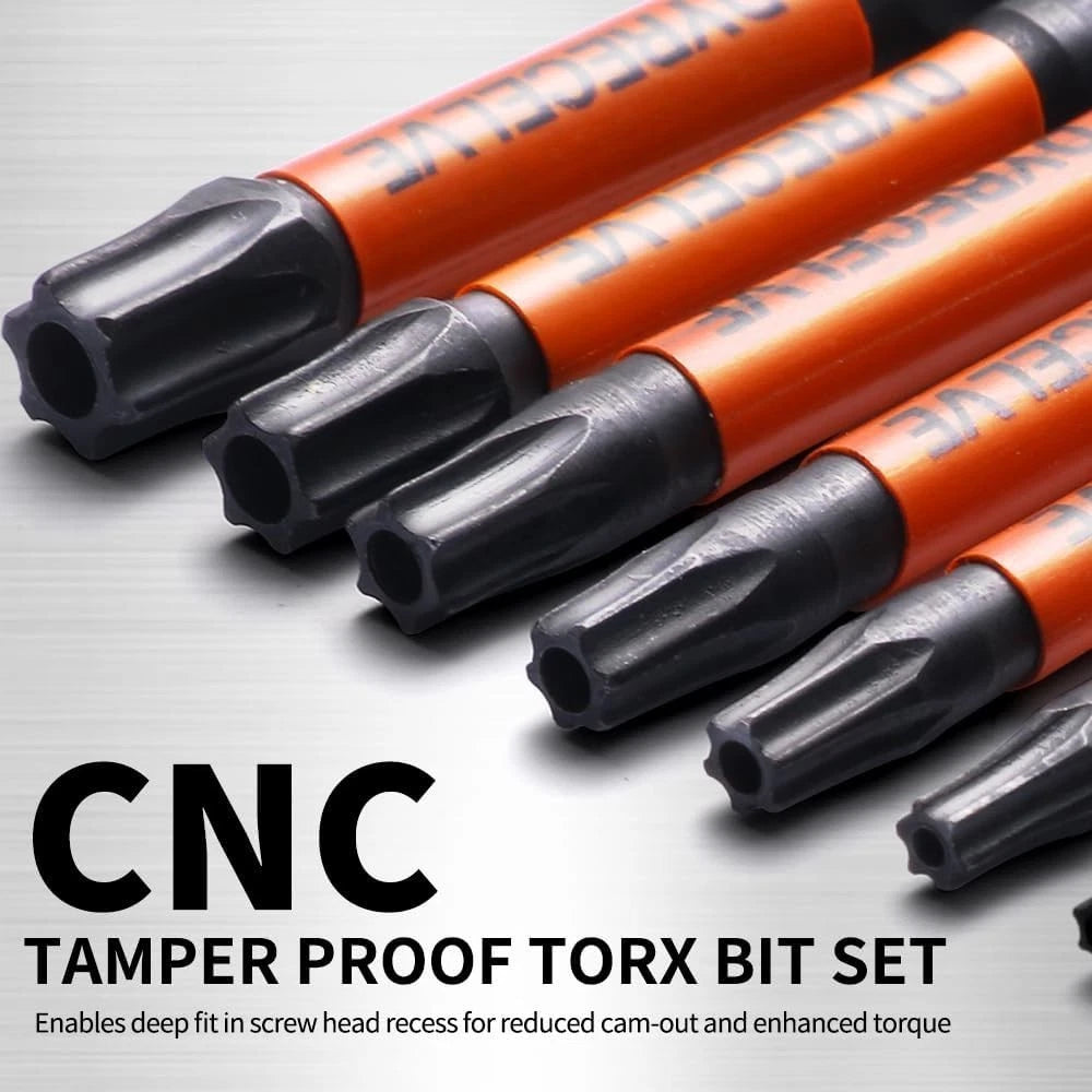 6 Inch Long Torx Bit Set 8-Pack, Impact Torx Bits (T8 to T40), Magnetic Security