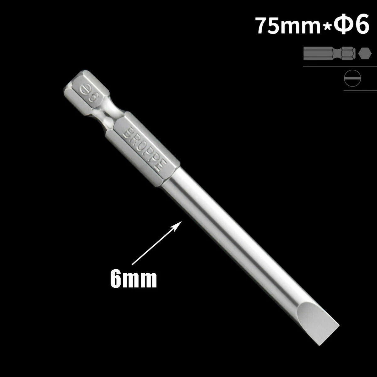 1/4" Shank Flat/Slotted Screwdriver Bits 2 2.5 3 4 5 6 Magnetic Drive Drill Bits