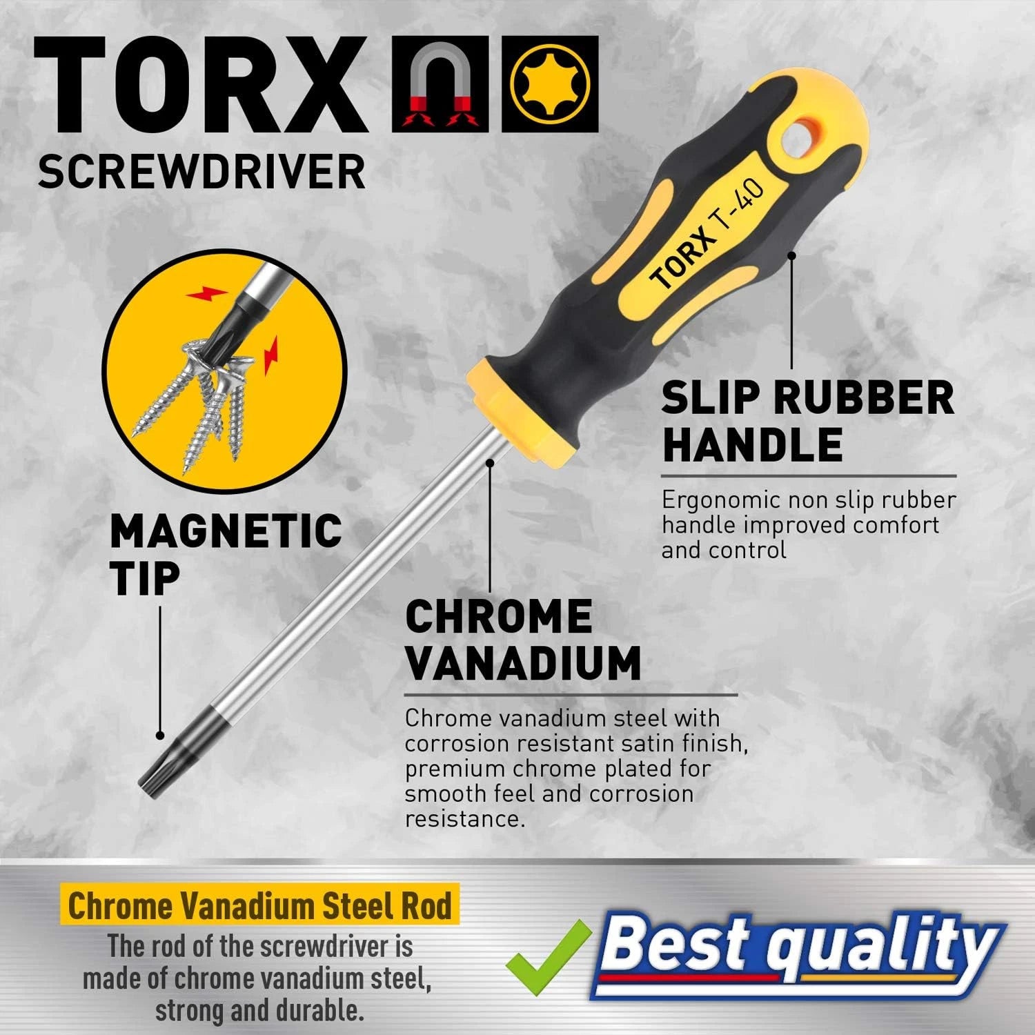 12-Piece Magnetic Torx Screwdrivers Set, Magnetic Torx Driver Star Screwdrivers