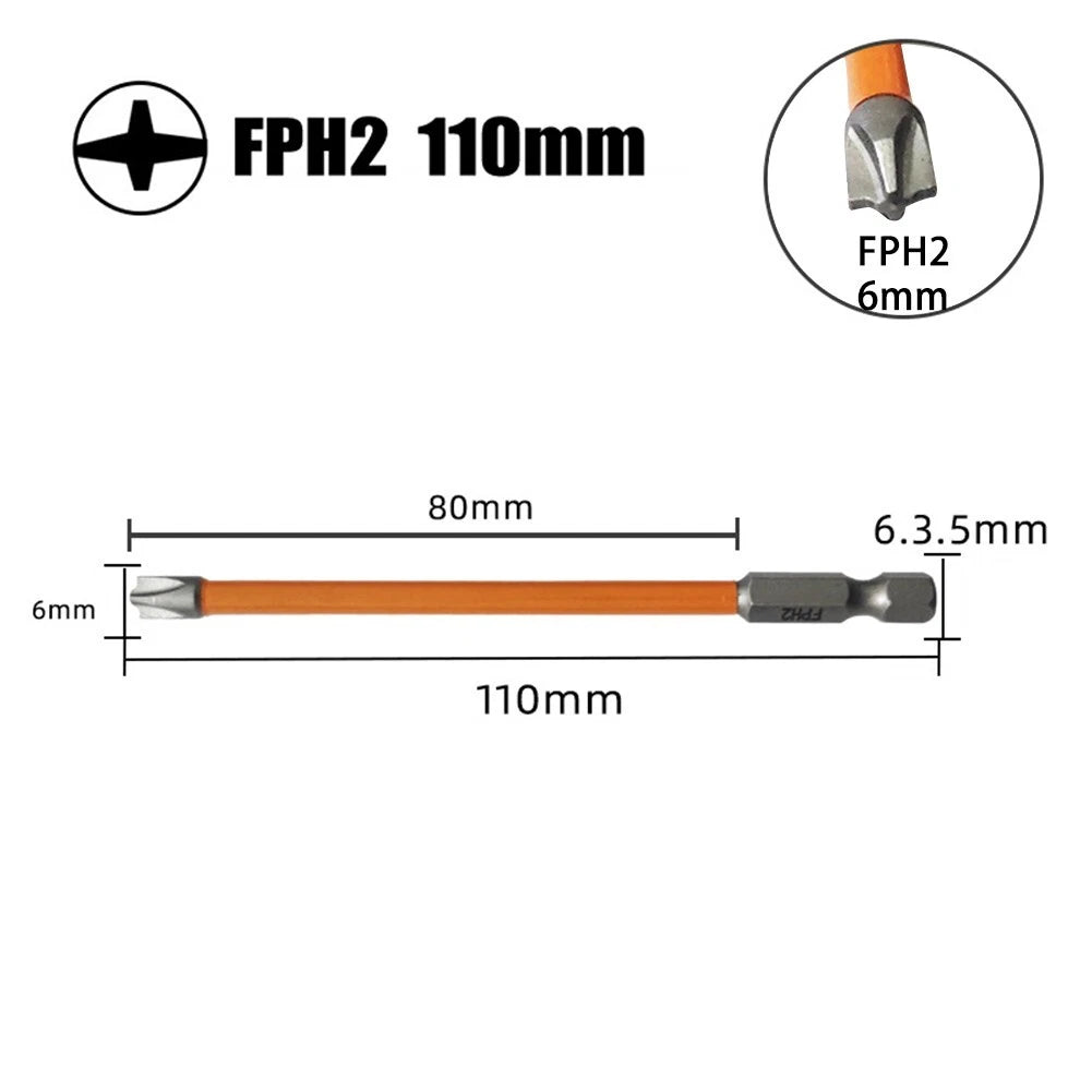 5pcs Magnetic Special Slotted-Cross Screwdriver Bit For Electrician,FPH2