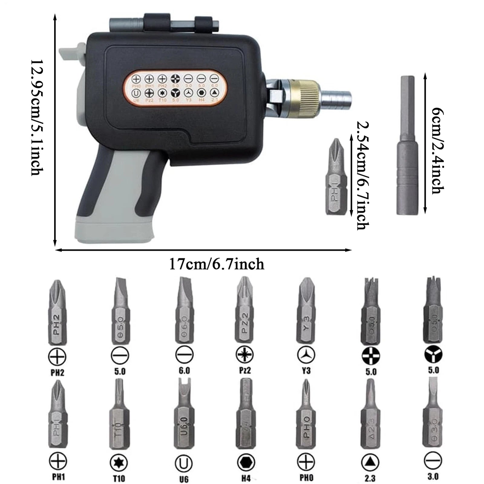 16-in-1 Multi Screwdriver Set 180 Degree Adjustable Angle Screwdriver Repair Kit
