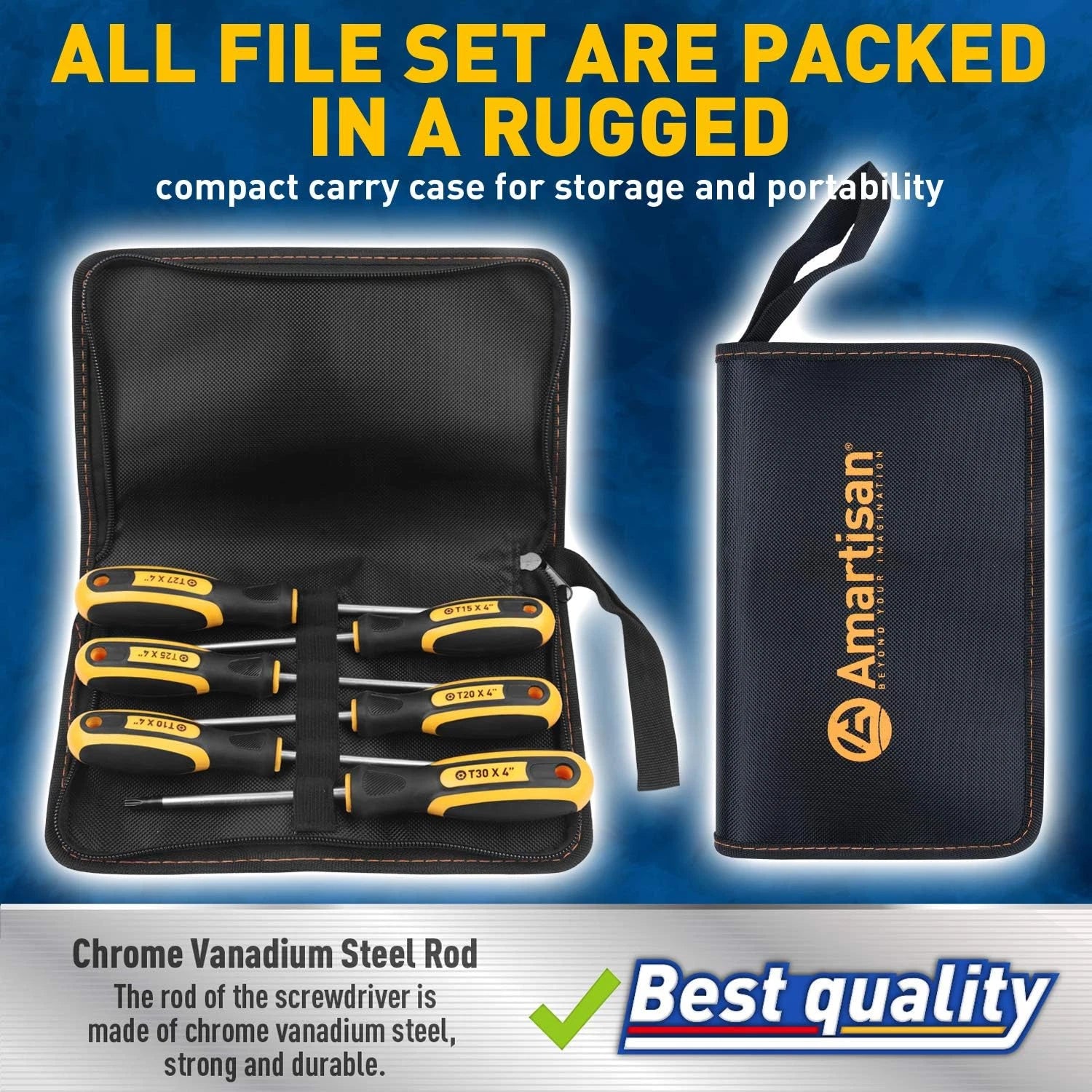 6-Piece Magnetic Torx Screwdrivers Set T10 - T30 Security Tamper Proof