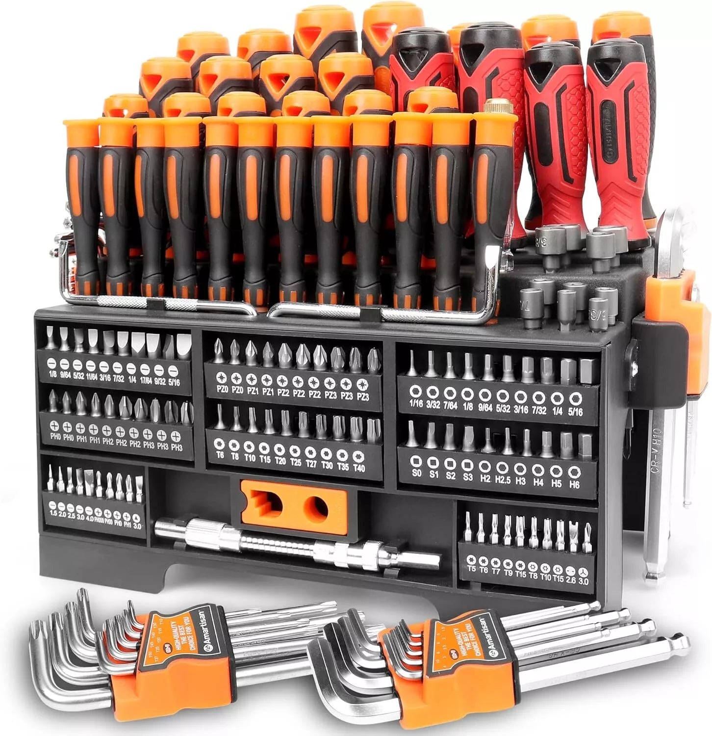Amartisan 10-Piece Magnetic Screwdrivers Set, 5 Phillips and 5 Slotted Tips Prof