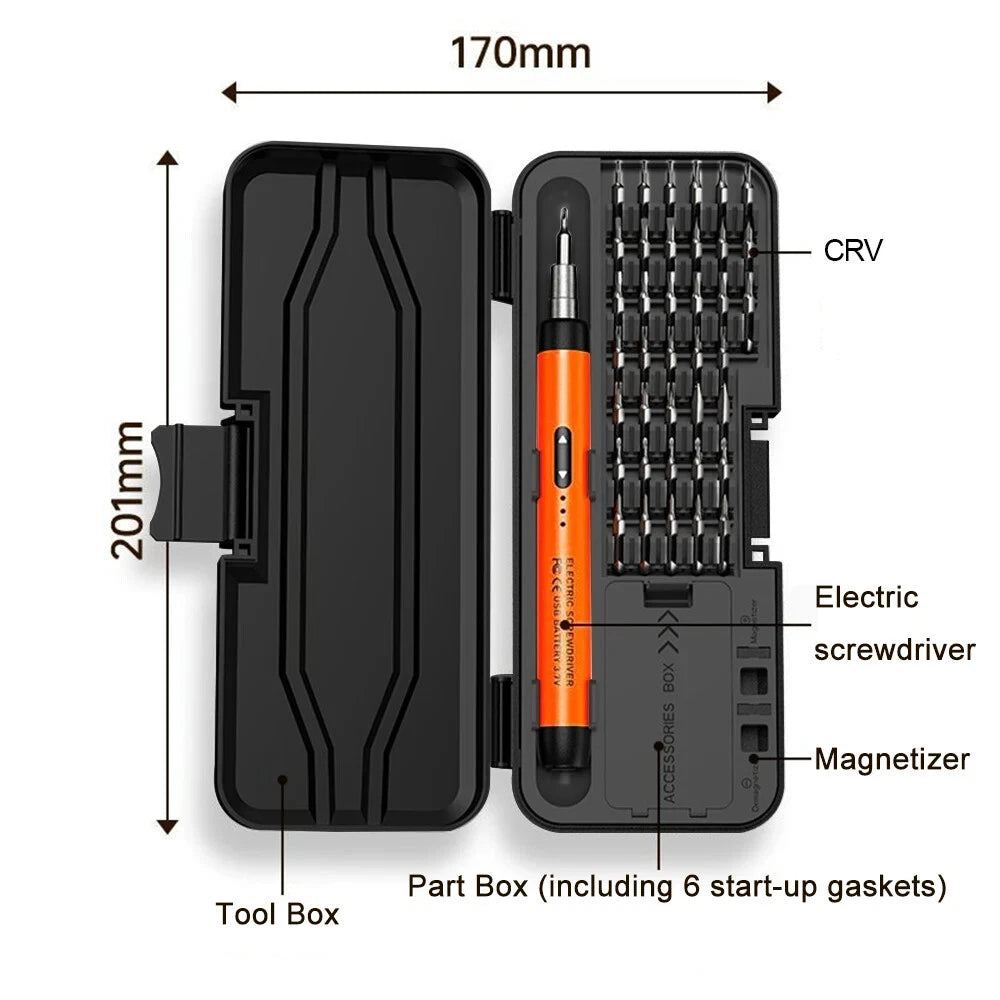 Electric Screwdriver Set Precision Power Tool Kit Rechargeable Wireless Bits