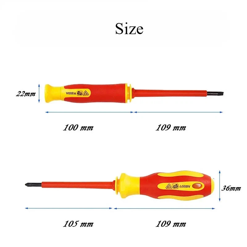 10Pcs Interchangeable Blade VDE Insulated ScrewdriverSet with Case Magnetic 500V