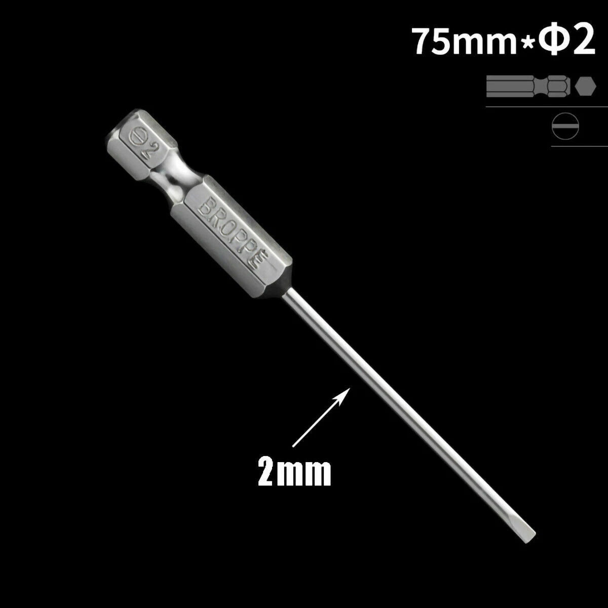 1/4" Shank Flat/Slotted Screwdriver Bits 2 2.5 3 4 5 6 Magnetic Drive Drill Bits