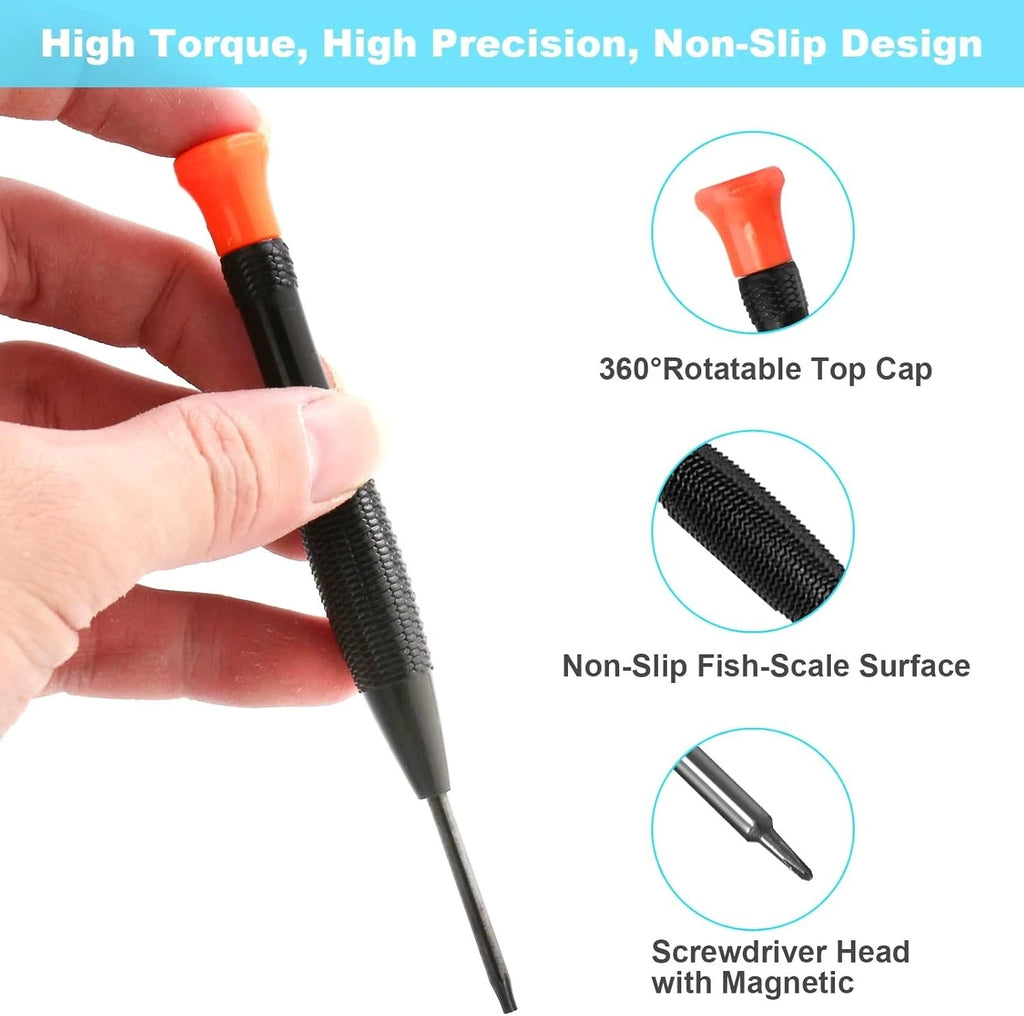 25 PCS Precision Screwdriver Magnetic Torx Flathead Phillips Star ESD Tweezers