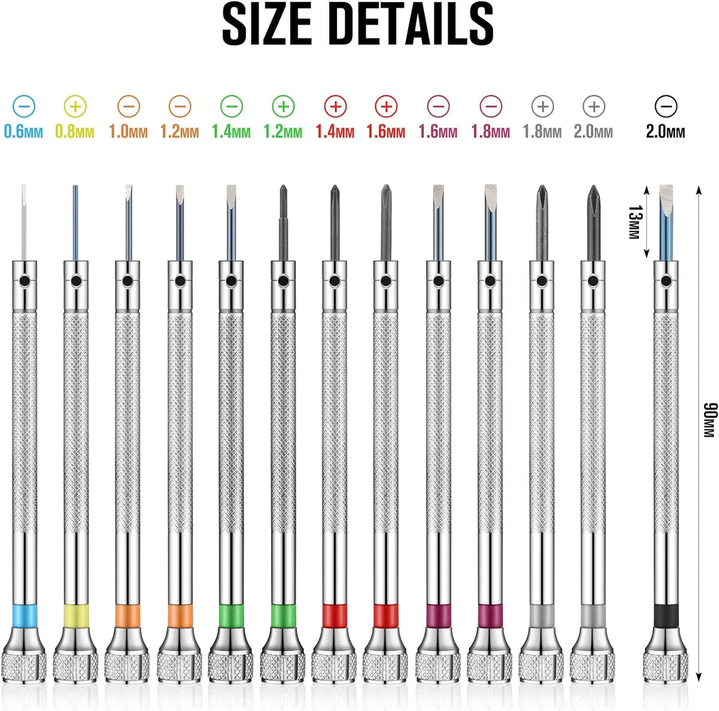 13 Pieces Jewelers Screwdriver Set Micro Precision Watchmaker Screwdriver Set 0.
