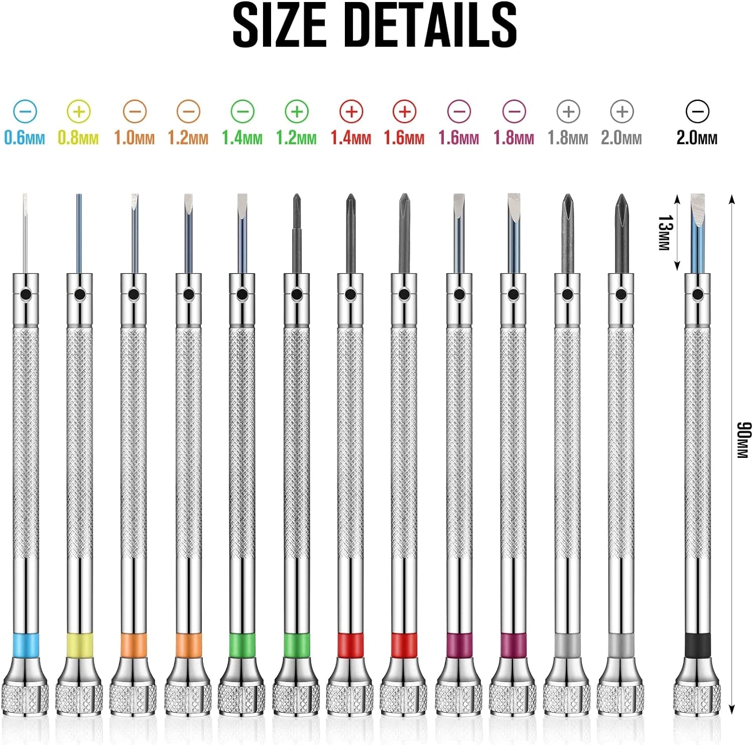 13 Pieces Jewelers Screwdriver Set Micro Precision Watchmaker Screwdriver Set 0.