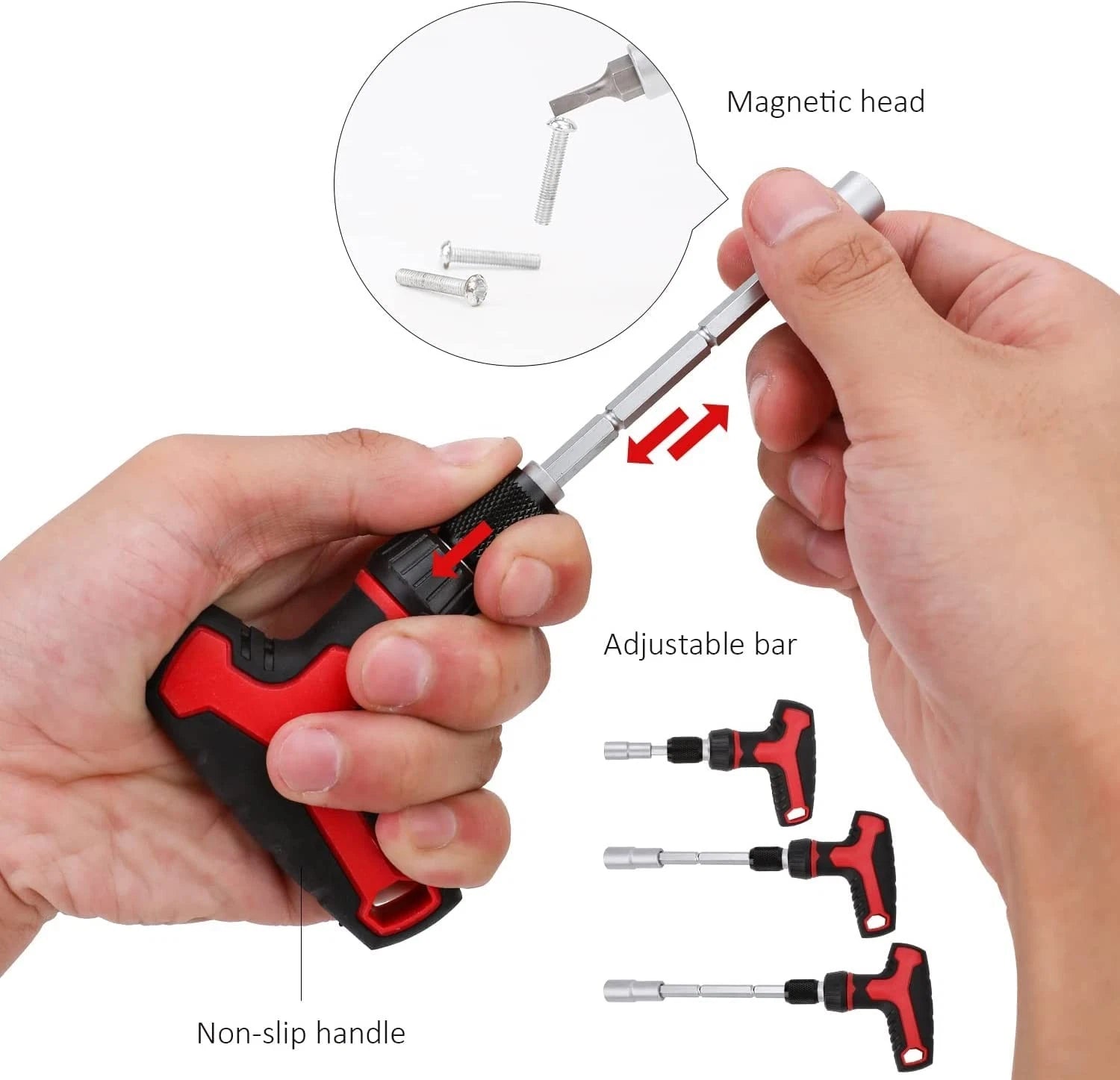Amazon Basics Ratchet Wrench and Driver Set Magnetic T-Handle 27 Pieces