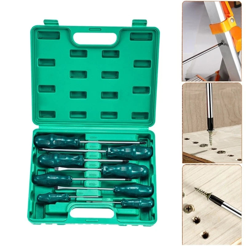 8Pcs Screwdriver Set Heavy Duty Flat Cross Head Screwdriver Hand Repair