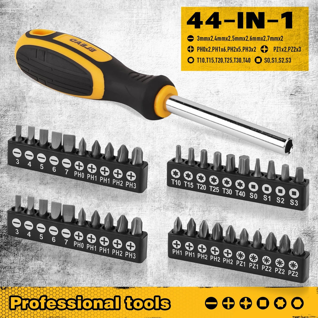Magnetic Screwdriver Set with Case: 86-Piece Slotted Phillips, Hex, Torx, ...