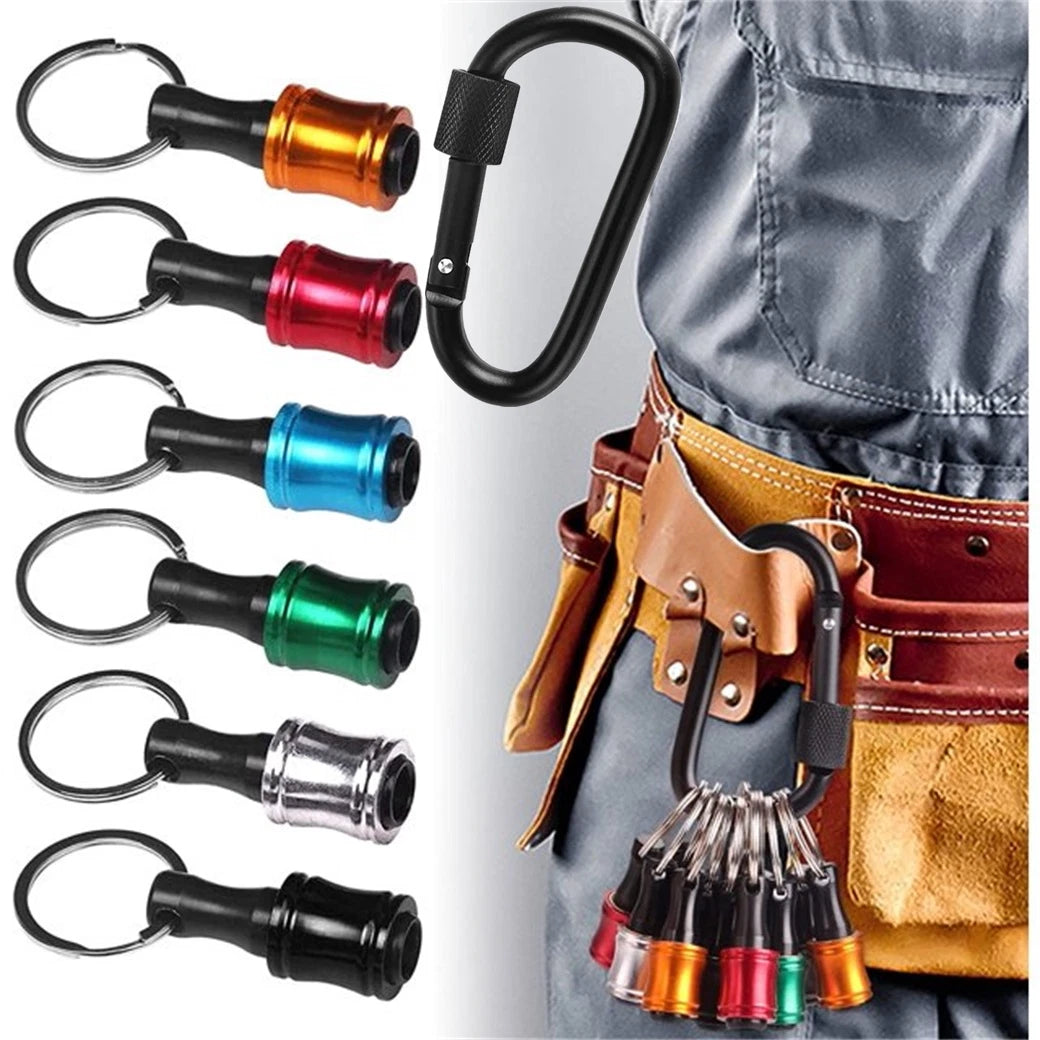 28PCS 1/4" Hex Shank Quick Release Keychain, Screwdriver Drill Bit for Holder