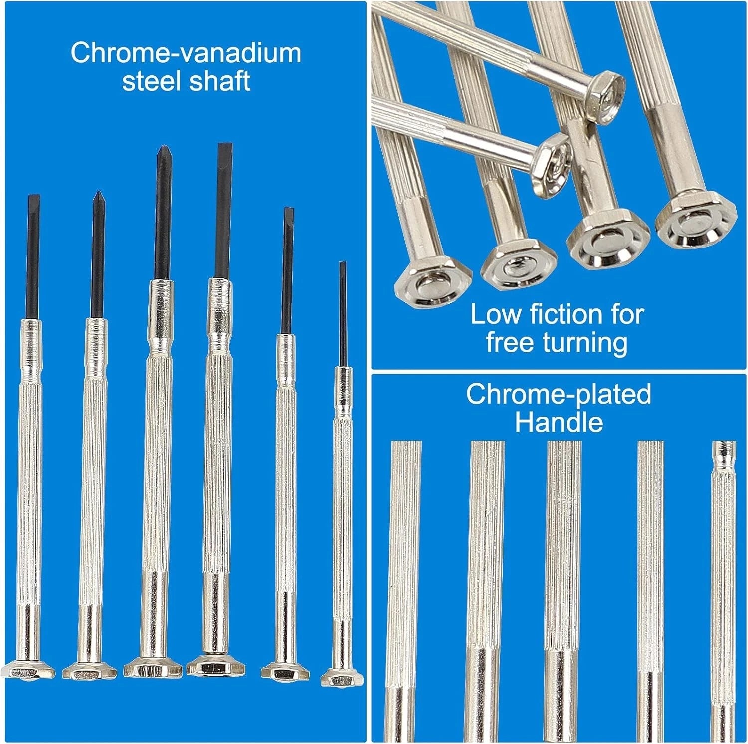 6 PCS Precision Mini Screwdriver Set - Flat/Philips Head, 6 Sizes for Eyeglass,