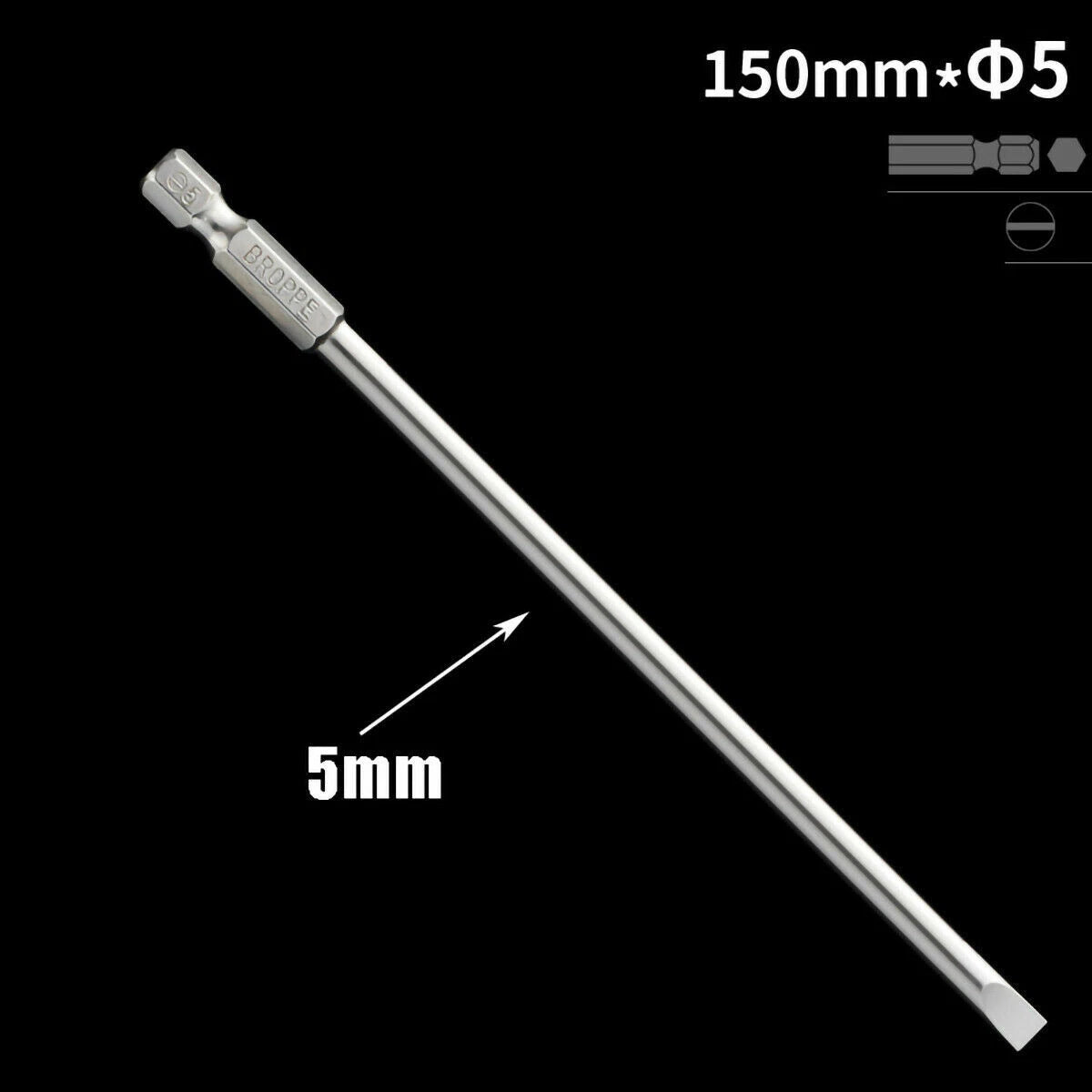 1/4" Shank Flat/Slotted Screwdriver Bits 2 2.5 3 4 5 6 Magnetic Drive Drill Bits