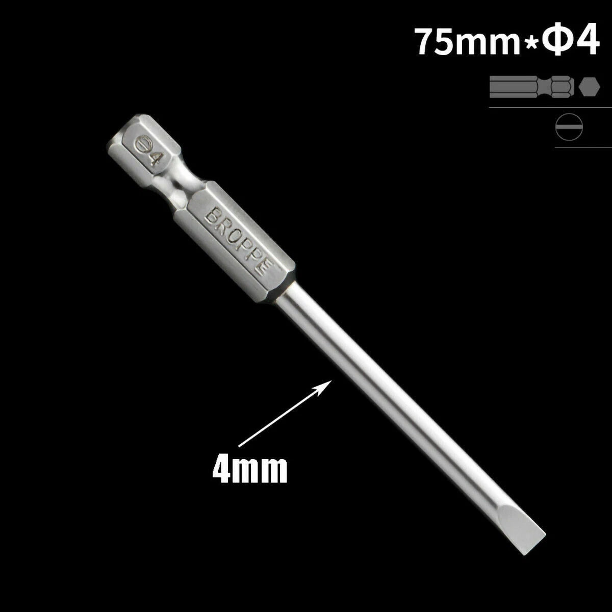 1/4" Shank Flat/Slotted Screwdriver Bits 2 2.5 3 4 5 6 Magnetic Drive Drill Bits