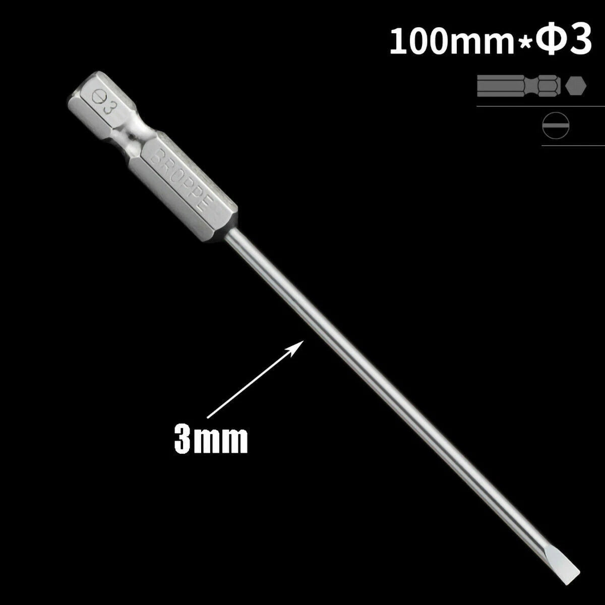 1/4" Shank Flat/Slotted Screwdriver Bits 2 2.5 3 4 5 6 Magnetic Drive Drill Bits