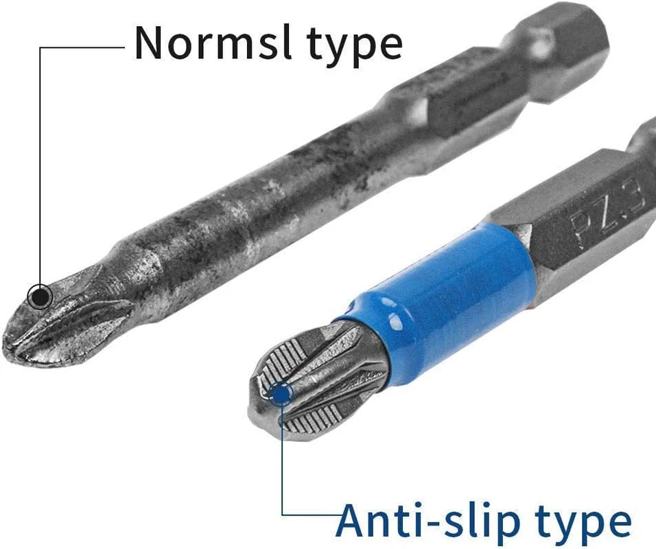 10Pcs Hex Magnetic anti Slip Impact Screwdriver Bit Set Phillips PH3 2" Power To