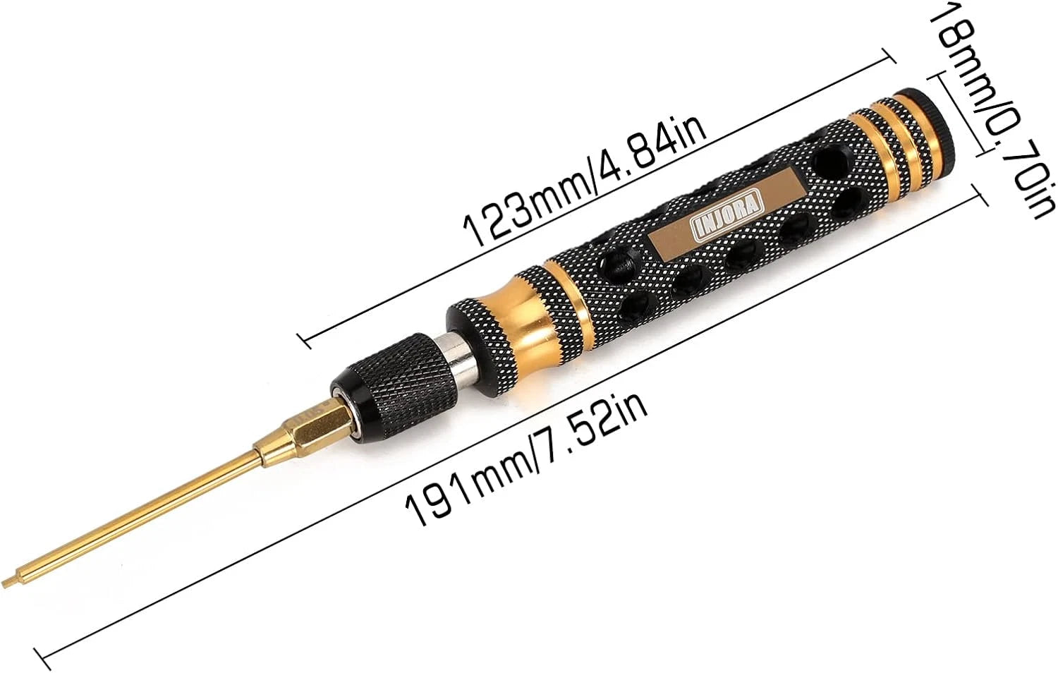 INJORA 8 in 1 RC Hex Screwdriver Nut Driver & Phillips Screwdriver Tool Set, 1/4