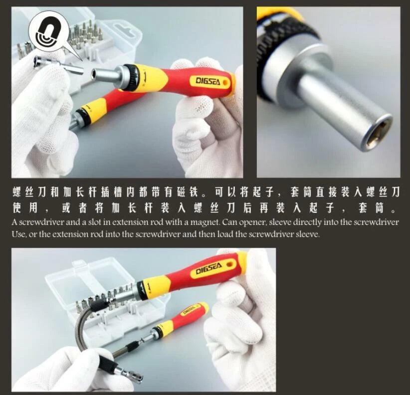 33pcs manual ratchet chrome vanadium steel screwdriver set Precision Precise