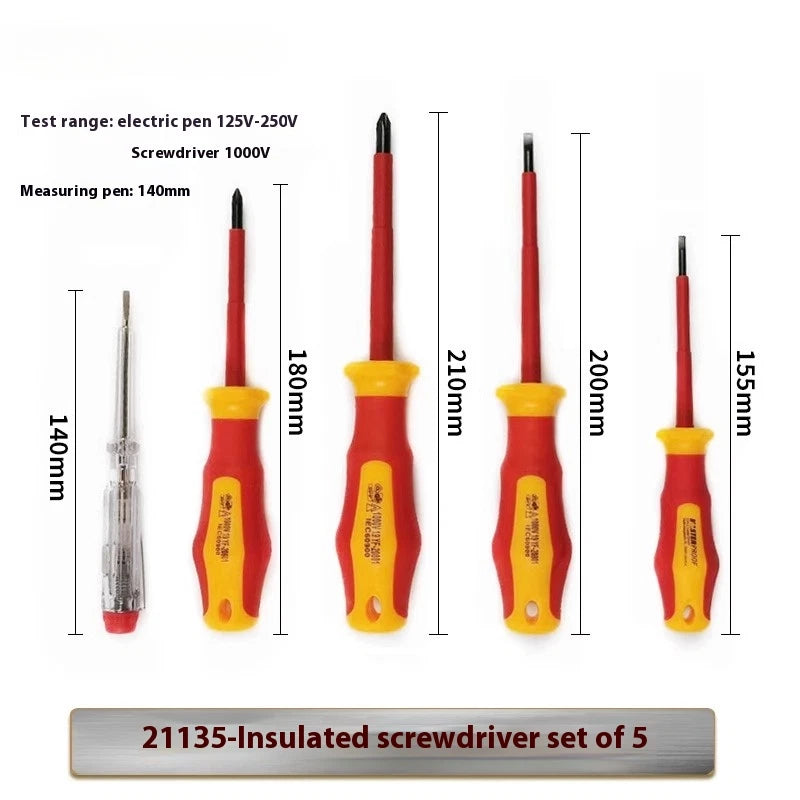 5PCS Insulated Screwdriver Set Multifunctional Electrician's Screwdriver Set