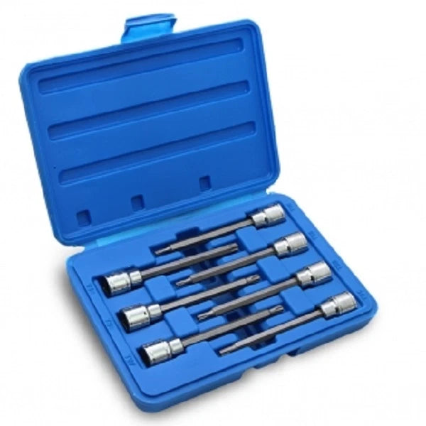 3/8 Extra Long Torx Bit Socket Set 7pc S2 Bits with CASE NEW