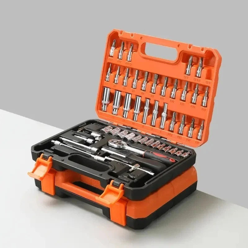 53pcs Ultimate Auto Mechanic Tool Kit - Premium Ratchet Torque Wrench Diverse